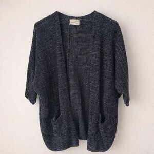 Kimono Cardigan Universal Thread Marled Open Front Cocoon Sweater Blue M